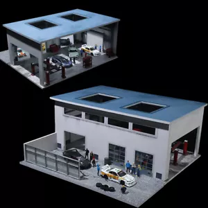 1:64 Diorama Car Garage Model Lighting City Factory Workshop Scene Display Model - Picture 1 of 10