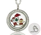 316L Stainless Steel Waterproof Floating Memory Locket Necklace Toggle Chain