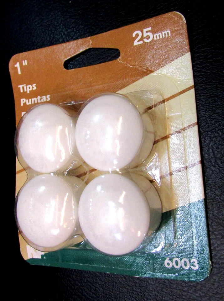 Juego 4 Nuevo Vintage Años 90 Paquete Sin Abrir Waxman 1" Mueble Pierna Puntas Plástico Blanco Foto 1 de 2