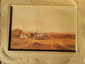 Aquarell Orientalistisch Landschaft, Kutsche, Pferde Und Figuren Nicht Signiert - Bild 1 von 3