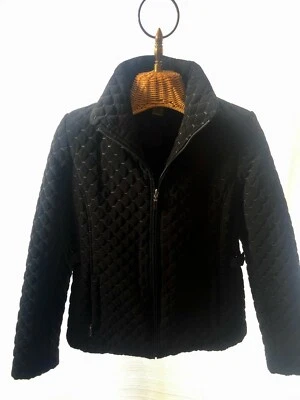 Chaqueta acolchada negra con cremallera St. Johns Bay para mujer bolsillos laterales mediana Foto 1 de 4