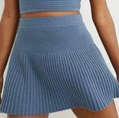 Aerie Take Charge Sweater Skirt Womens M Blue Academia Twee Coquette School Sexy - Image 1 of 4