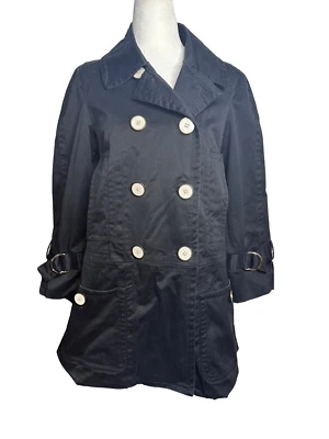 Gabardina Marc by Marc Jacobs Doble Pecho Medio Negra Talla Pequeña Para Mujer Foto 1 de 4