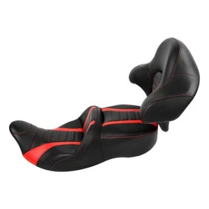 Respaldo asiento conductor pasajero negro rojo apto para Harley Electra Road Glide 14-23 - Imagen 1 de 12