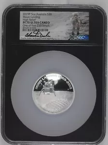2019-P Australia 5 oz Silver Proof Coin - Moon Landing High Relief NGC PF70 UC - Picture 1 of 2