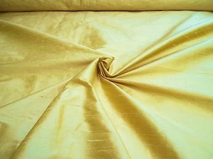 HANDLOOM 100% SILK DUPION 54" WIDTH HONEY BY HALF MT - Picture 1 of 1