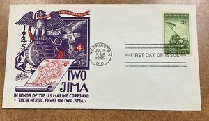 929 Staehle cachet WWII Patriotic Iwo Jima FDC 1945  M-52 unaddressed  - Picture 1 of 3