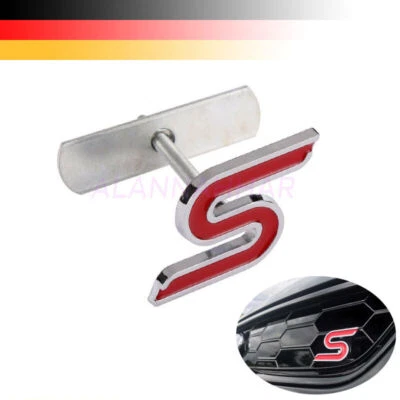 3D S Sport Rot Emblem Kühlergrill Vorn Badge Auto Sticker Frontgrill Für Ford - Bild 1 von 4