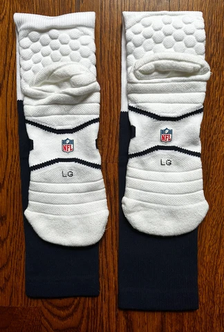 NIKE NFL Team Issued Navy/White Game Day Compression Socks *NEW* Men Large Cover