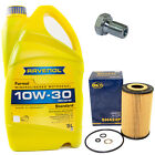 Motoröl Set 10W-30 5 Liter + Ölfilter SH 424 P + Schraube für BMW 5er 518i E34