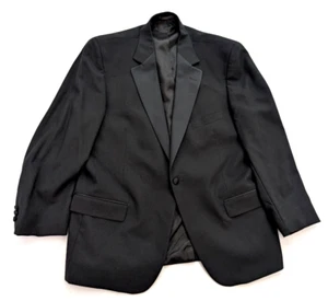 Men's Tuxedo Jacket Size 46R Hardwick Clothes Black Evening Formal One-Button - Picture 1 of 17