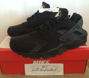 NIKE HUARACHE TRIPLE TUTTO NERO TAGLIA US UK 7 8 9 10 11 12 bianco OG 318429-003 2014 - Foto 1 di 11