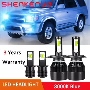 For Toyota 4Runner 1999-2002 Combo 8000K LED Headlight + Fog Light Bulbs Kit 4pc - Picture 1 of 12