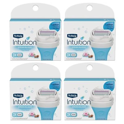 Schick Intuition Women's Spring Bloom Fresh Floral Scent Razor Refills Pack of 4