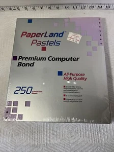 Paperland Pastels Computer Continuous Feed Paper 250 Pastel Sheets New - Picture 1 of 5