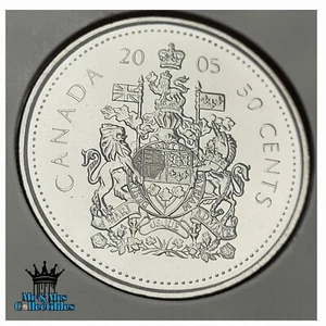 Error Coin 2005P Canada 50 Cent Plating Error Untouched Gem BU From Mint Roll - Picture 1 of 2