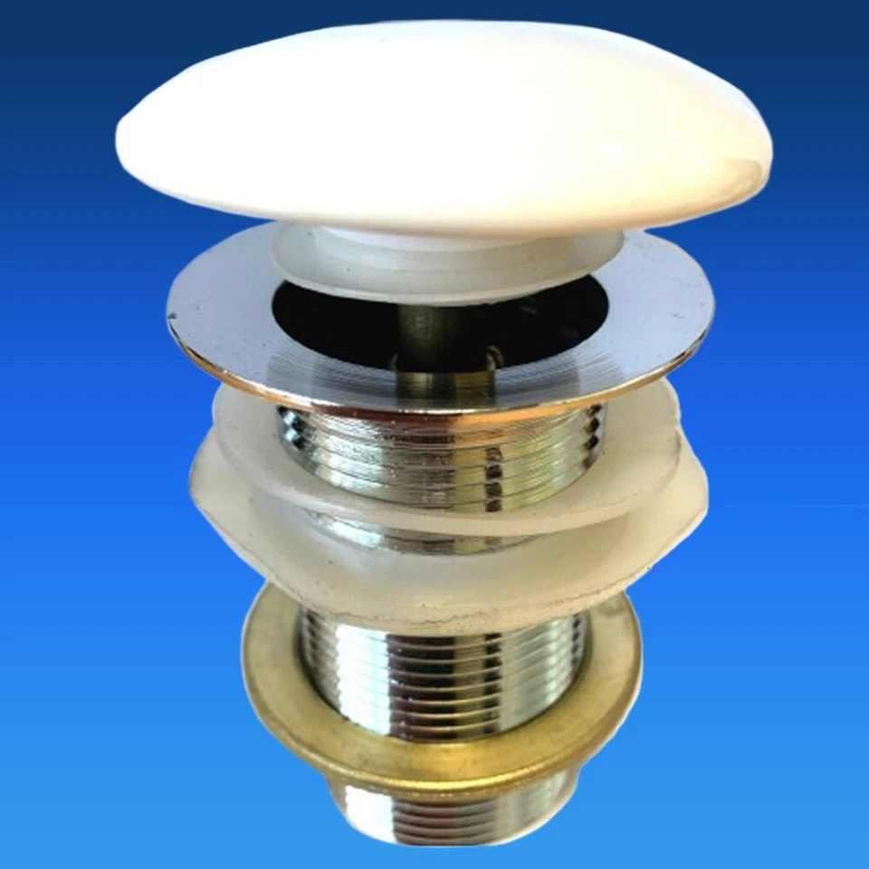 Push Open Ventil Click Ventil Ablauf G 1 1/4" Messing mit Stopfen aus Keramik - Bild 1 von 1