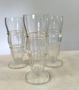 Juego de 3 vasos de malta vidrio transparente altura 8" helado soda fuente - Imagen 1 de 9