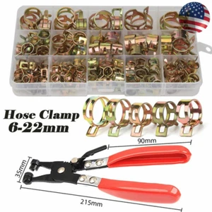 1Pc Hose Clamp Pliers Tools Angle Swivel Jaw Locking Flat Band Fuel Coolant Clip - Picture 1 of 12