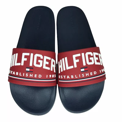 Sandalia Tommy Hilfiger Eldin Para Hombre Talla 11 Rojo-Azul Marino Ligera Cómoda Foto 1 de 4