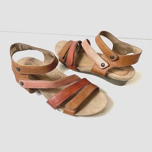Cobb Hill Leather Brown Casual Sandal Women 9.5M Sling Back Open Toe Ankle Strap - Picture 1 of 11