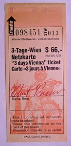 117) Fahrschein Fahrkarte ★★★ ÖSTERREICH Straßenbahn Wien ★★★ - Bild 1 von 2