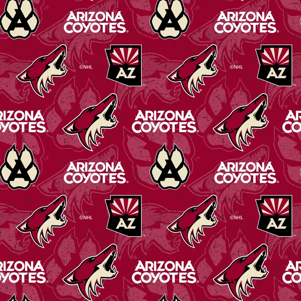 Arizona Coyotes Cotton Fabric Tone on Tone-NHL Cotton Fabric By The Yard - Image 1 of 1