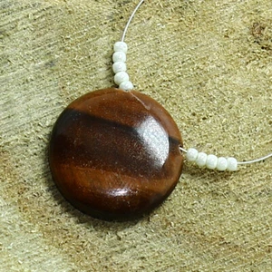Moneda redonda suave ojo de tigre cuentas de perlas madre naturales sueltas piedras preciosas joyería - Imagen 1 de 3