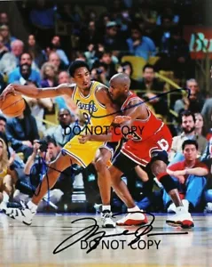 MICHAEL JORDAN & KOBE BRYANT Autographed Signed 8x10 reprint Photo #2 !! - Picture 1 of 1
