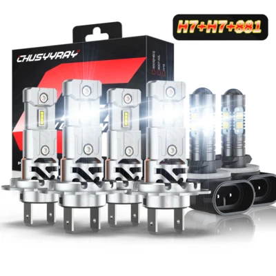 For 2012-2017 Hyundai Veloster 6000K LED Headlight High Low Fog light Bulbs Kit - Image 1 of 4