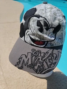 Disneyland Disney World Parks Adjustable Mickey Mouse Sketch Graffiti Cap Hat  - Picture 1 of 13