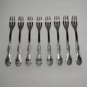 STANLEY ROBERTS Rogers LOVE JOY Stainless Silverware Hordevours Forks NOS 8 Vtg - Picture 1 of 14