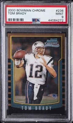 2000 BOWMAN CHROME #236 TOM BRADY ROOKIE RC PSA 9 - Image 1 of 2