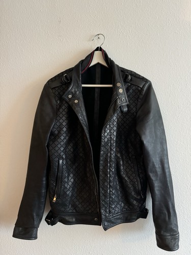 Gucci giacca di pelle nera taglia 46