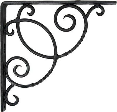 Achla Designs Wrought Iron Decorative Scroll Shelf Brackets, Pair Black  - Image 1 of 4