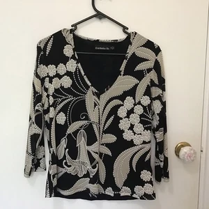 Top Cordelia St Damas Manga 3/4 Forrado Negro Floral Talla 12 - Imagen 1 de 14