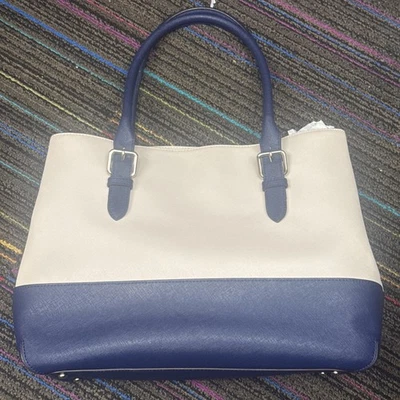 Kate Spade Cove Street Airell Two Tone Large Tote Colorblock Navy/Cream - Image 1 of 4