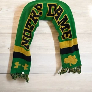 Notre Dame Under Armour Sideline Irish Wear Green Scarf Fringe - Picture 1 of 11