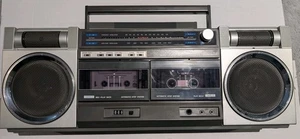 MONTGOMERY WARD JSA 39505 AM FM Boombox Radio Double Cassette Deck - Vintage - Picture 1 of 13