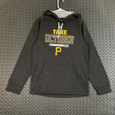 Majestic Take October P Postseason 2015 MLB Black Yellow Hoodie Pullover S - Image 1 of 4
