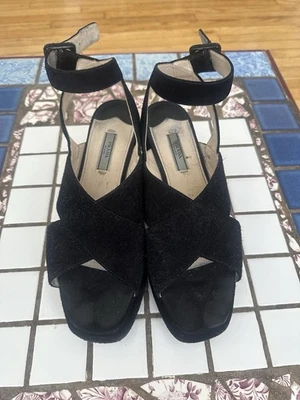 Prada Suede Platform Sandal Size 37.5 - Image 1 of 4
