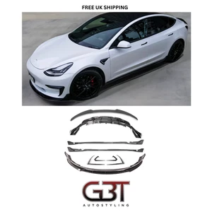 FULL BODYKIT TESLA MODEL 3 BODY KIT FRONTLIPPE DIFFUSOR SEITENSCHWELLER CARBON LOOK - Bild 1 von 16