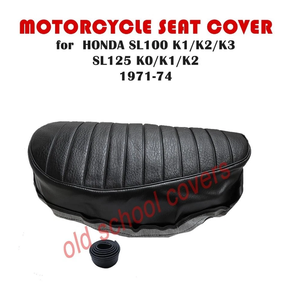 MOTORCYCLE SEAT COVER FITS HONDA SL100 K1 K2 K3 SL125 K0 K1 K2 1971-1974 & STRAP — 第 1/1 张图片
