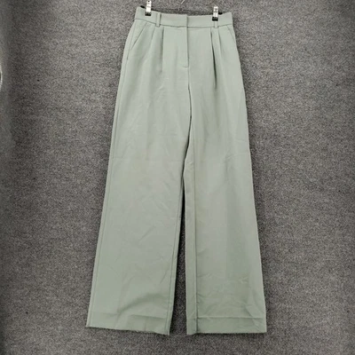 Abercrombie Fitch Dress Pants Womens 4 27 Green Wide Leg Pleated Hi Rise Trouser - Image 1 of 4