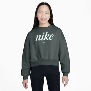 GIRLS NIKE SPORTSWEAR CLUB FLEECE BOXY CREWNECK SWEATSHIRT FZ5566-339-SIZE S - Picture 1 of 2
