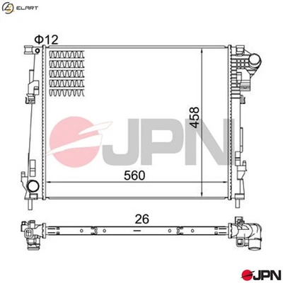 RADIATOR ENGINE COOLING 60C9039-JPN FOR RENAULT TRAFIC/II/Platform/Chassis/Van - Image 1 of 4