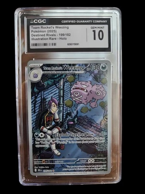 Team Rocket's Weezing 2025 DRI Illustration Rare Holo 199/182 CGC GEM MINT 10 - Image 1 of 2