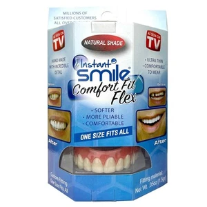 Instant Smile Comfort Fit Flex Natural Shade Upper Dental Veneer Cosmetic Teeth - Picture 1 of 9