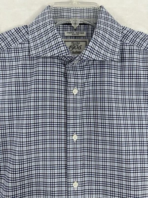 Camisa Jos A Bank 1905 16 33 abotonada sin hierro azul a cuadros calce ajustado para hombre’s Foto 1 de 4