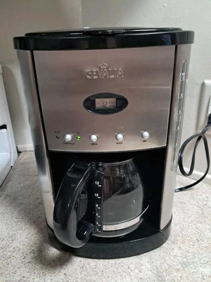 GEVALIA COFFEE MAKER 12 CUP PROGRAMABLE  Model XCC-12 STAINLESS -(USED) - Image 1 of 4